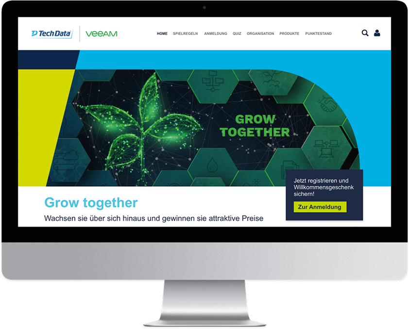 Mockup Website Tech Data Veeam-Kampagne Grow-Together